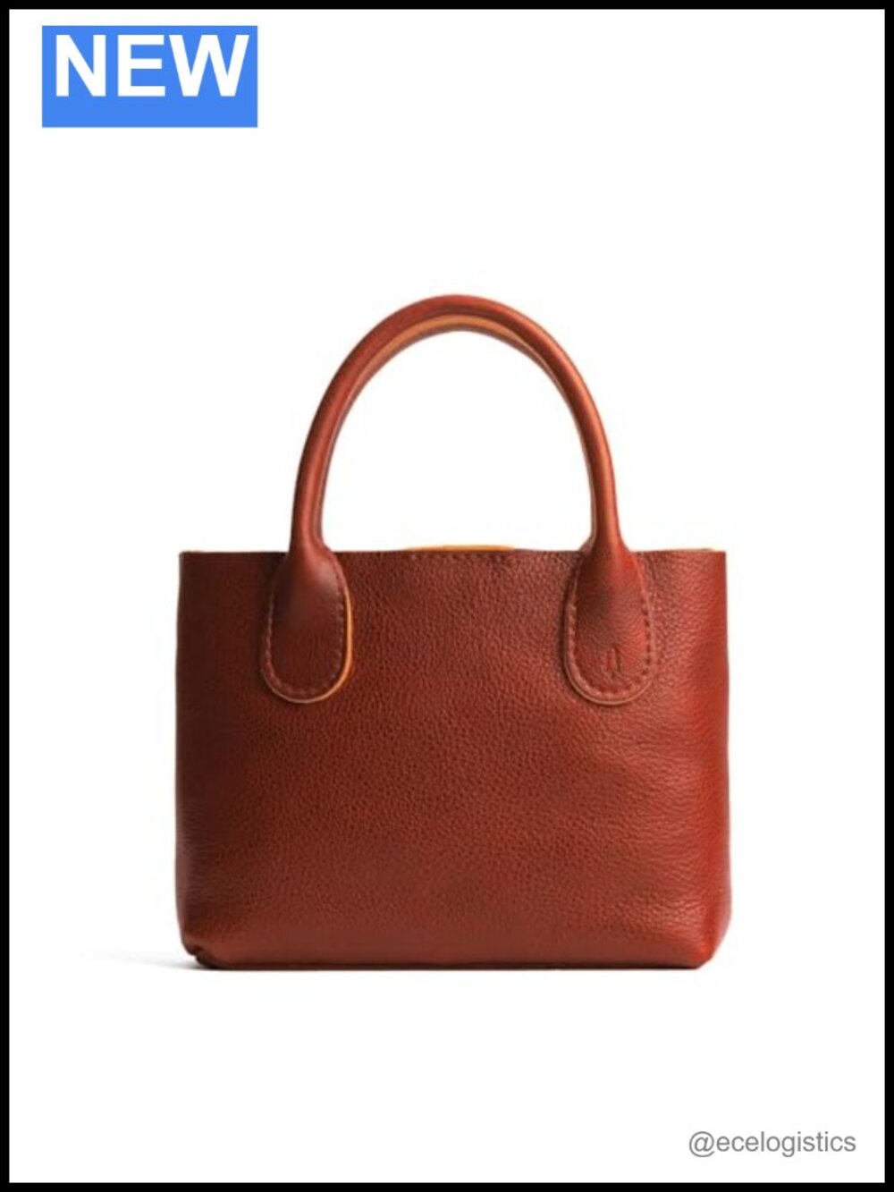 Full Grain Leather Crossbody Bag with Handles Adjustable Strap